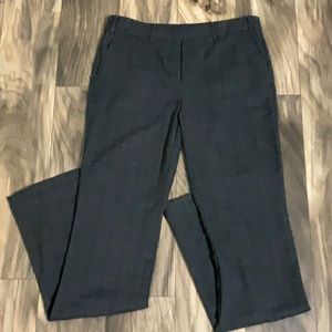 Worthington Low Rise Slim Fit Charcoal/Navy/white plaid pants - size 6 Tall